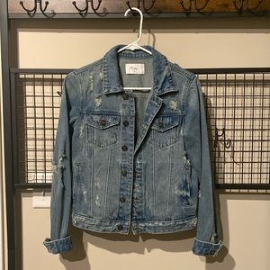 Kancan Distressed Light Wash Jean Jacket